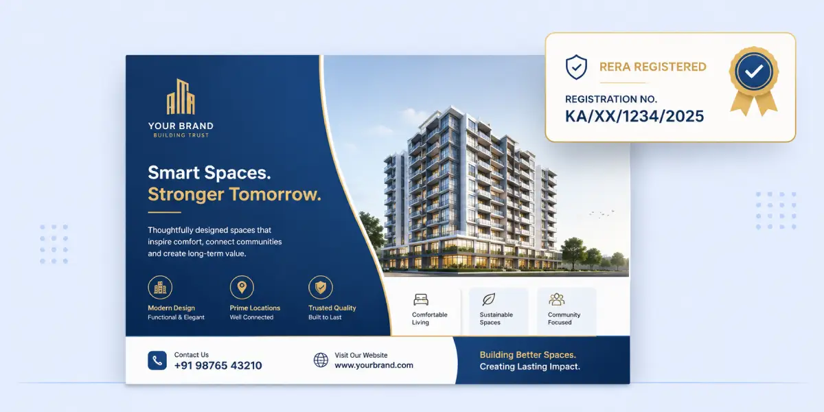 Illustration representing K-RERA registration compliance requirements for real estate advertising in Karnataka