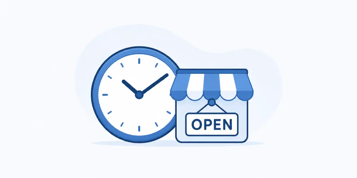 Illustration representing business hours as a Google Business Profile ranking factor - NammoraX